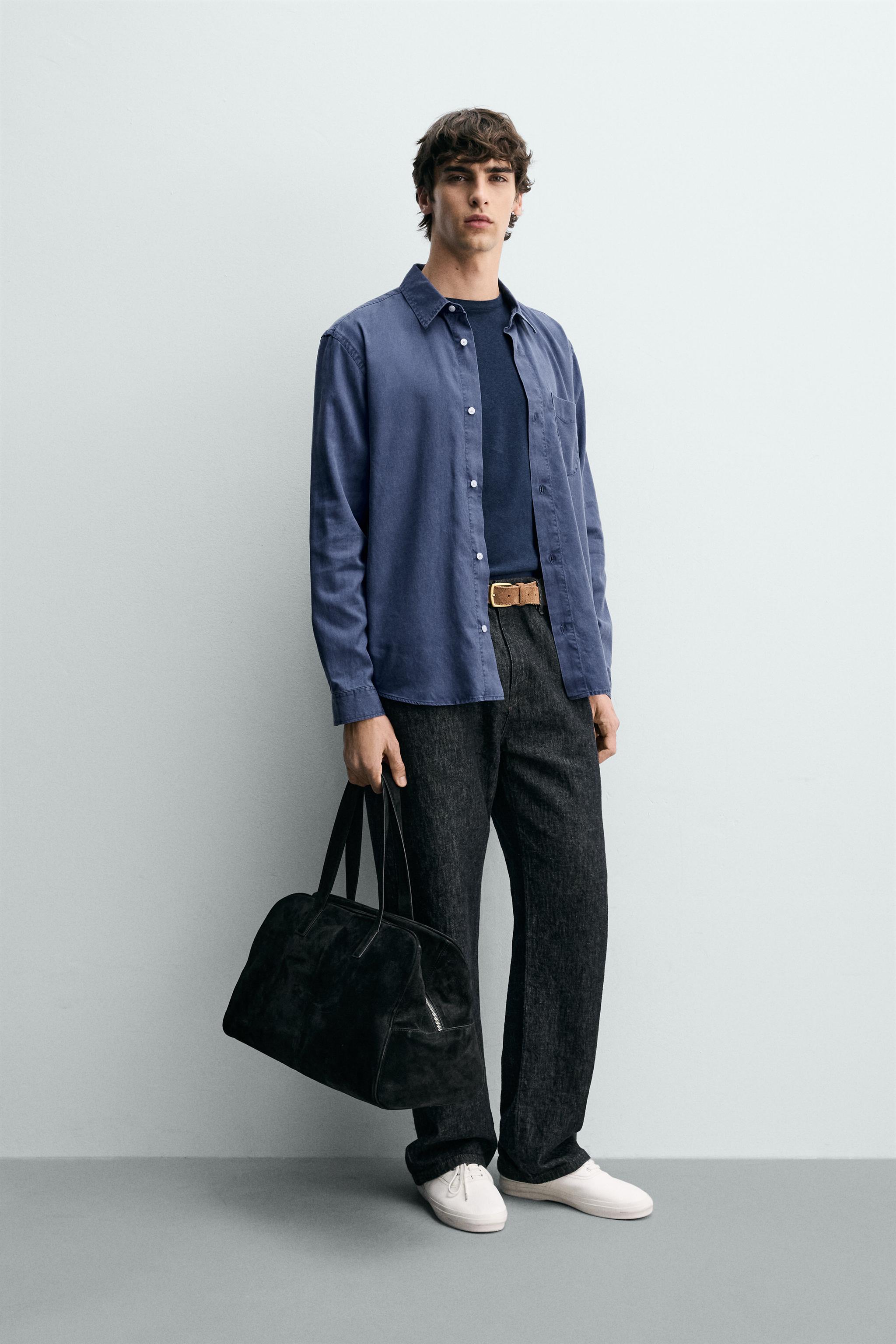 REGULAR FIT LYOCELL - COTTON SHIRT